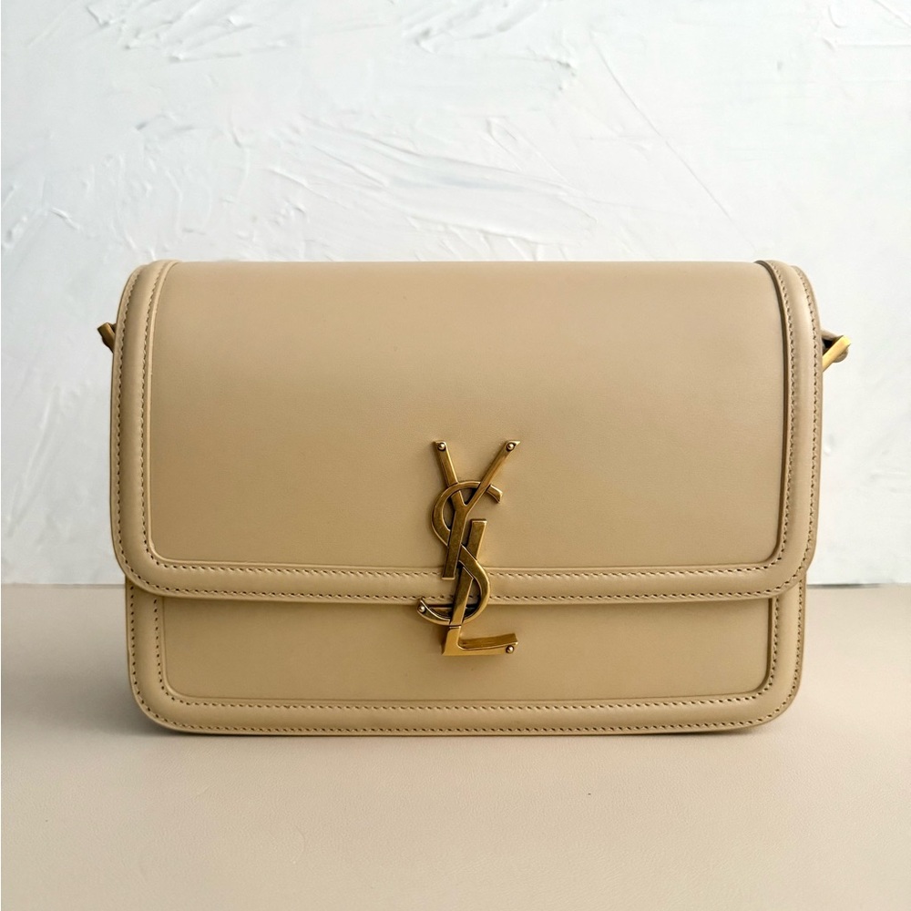 Authentic Saint Laurent Medium Solferino Satchel – Blanc Vintage